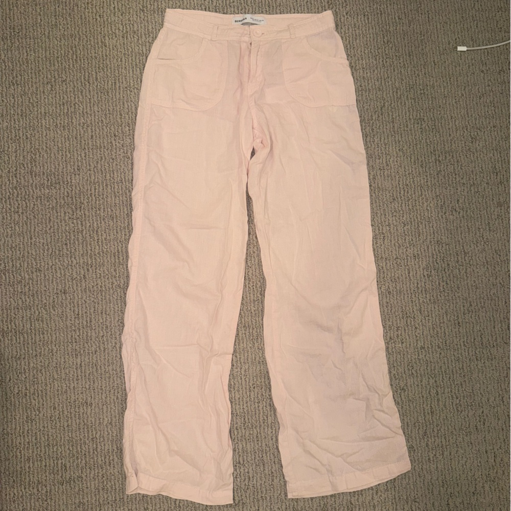 Bershka Blush Pink linen pants